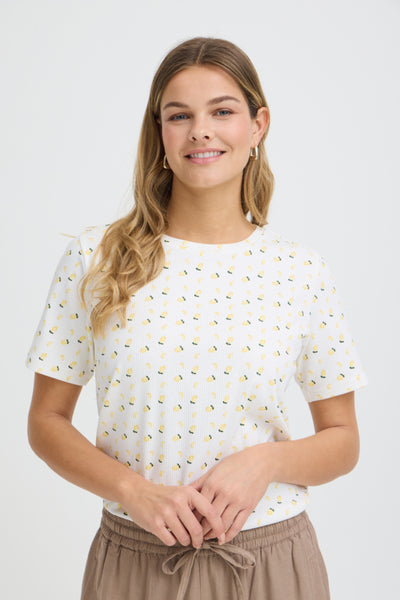 Tess Ribbed Cotton Top (Lemons)