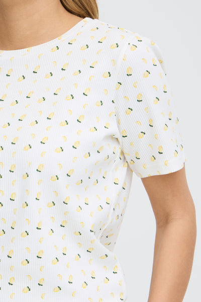 Tess Ribbed Cotton Top (Lemons)