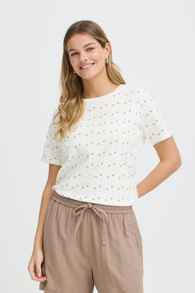 Tess Ribbed Cotton Top (Lemons)