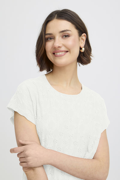 Mira Eyelet Top (Blanc)