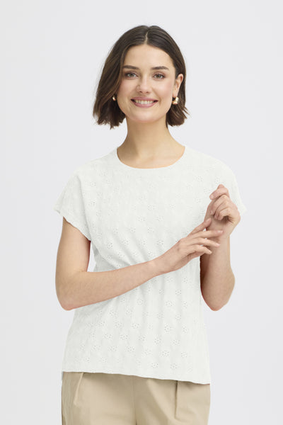 Mira Eyelet Top (Blanc)