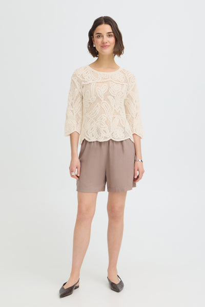 Prima Cotton Lace Top (Oatmeal)