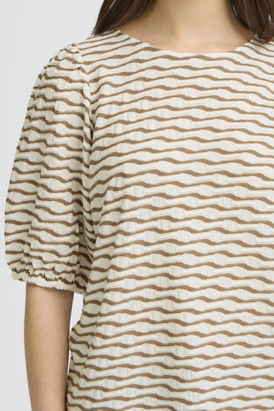 Niamy Balloon Sleeve Top (Mountain Trail)