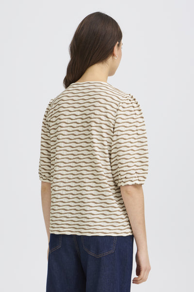 Niamy Balloon Sleeve Top (Mountain Trail)