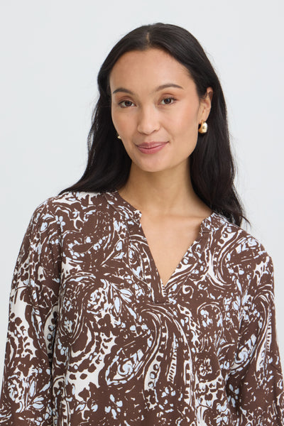 Flowa Blouse (Brown Stencil)