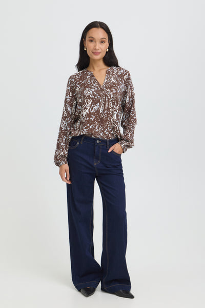 Flowa Blouse (Brown Stencil)
