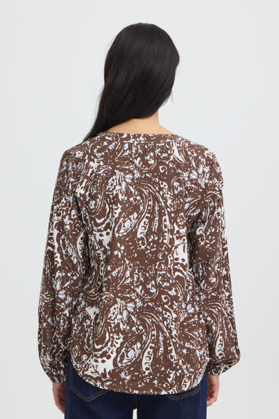 Flowa Blouse (Brown Stencil)