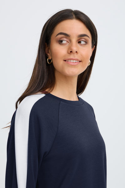 Aurora Sweater (Navy Stripe)