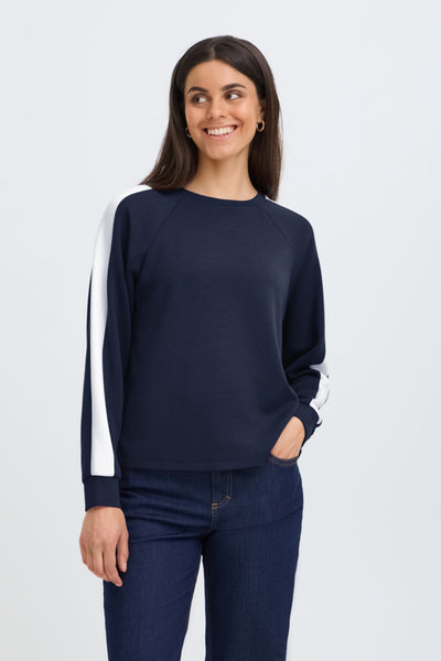 Aurora Sweater (Navy Stripe)