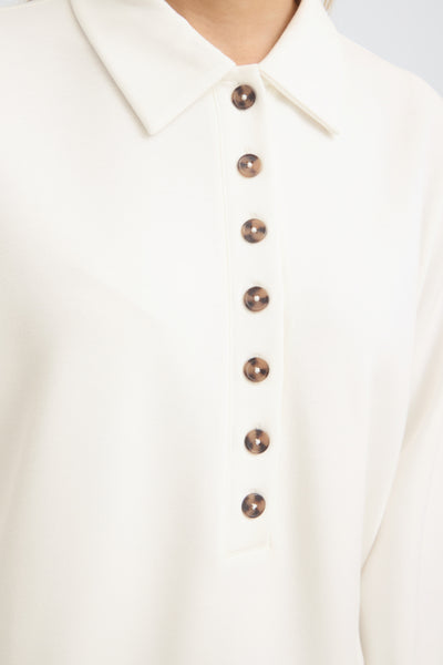 Aurora Polo Sweater (Whisper White)
