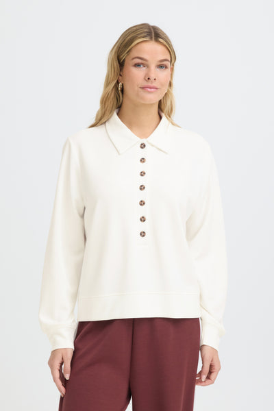 Aurora Polo Sweater (Whisper White)