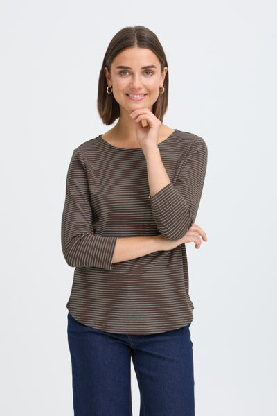 Jorelia 3/4 Sleeve Top (Hot Fudge)