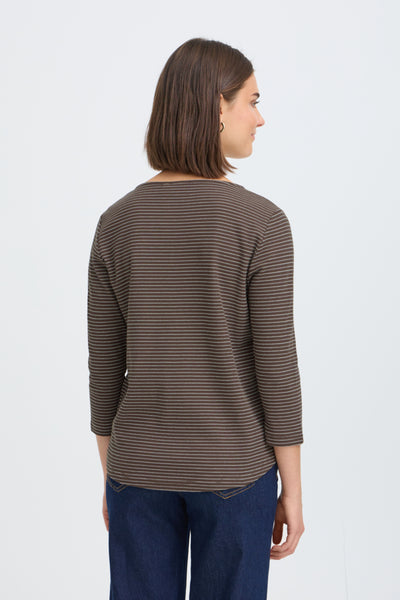 Jorelia 3/4 Sleeve Top (Hot Fudge)