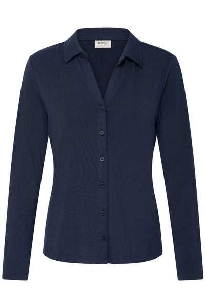 Amy Button Down Top (Navy)
