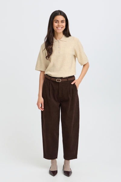 Suzette Polo Sweater (Oatmeal Melange)