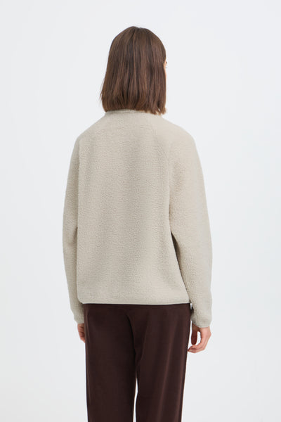 Tenya Teddy Quarter Zip Sweater (Pumice Stone)