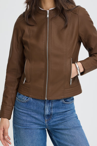 Camille Faux Leather Jacket (Java)
