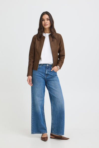 Camille Faux Leather Jacket (Java)