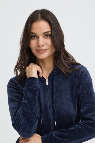 Mitza Velour Hoodie and Pant Set (Navy)