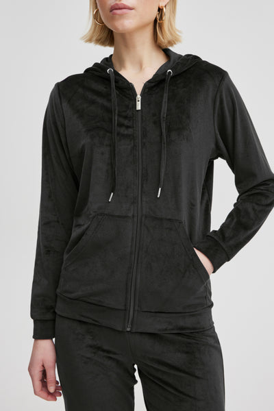 Mitza Velour Hoodie and Pant Set (Black)