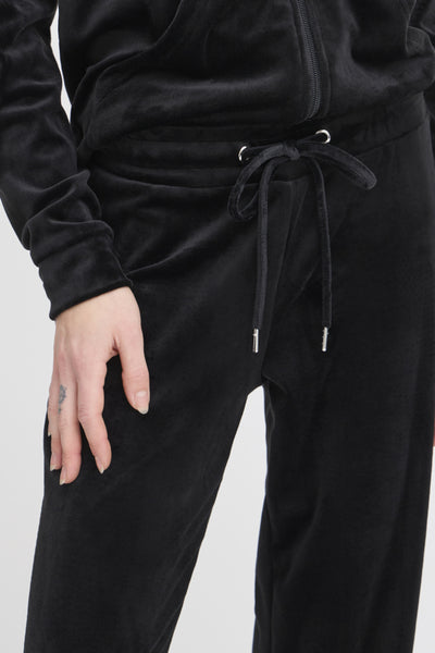Mitza Velour Hoodie and Pant Set (Black)