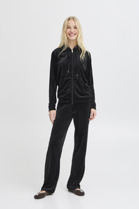 Mitza Velour Hoodie and Pant Set (Black)
