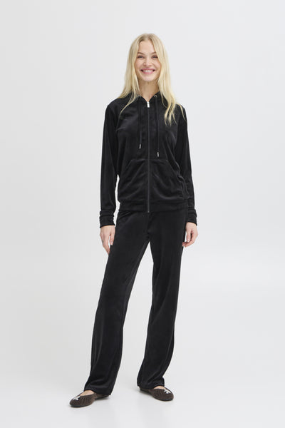 Mitza Velour Hoodie and Pant Set (Black)