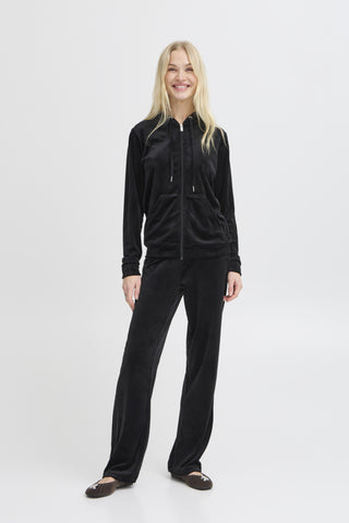Mitza Velour Hoodie and Pant Set (Black)