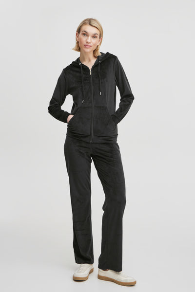 Mitza Velour Hoodie and Pant Set (Black)