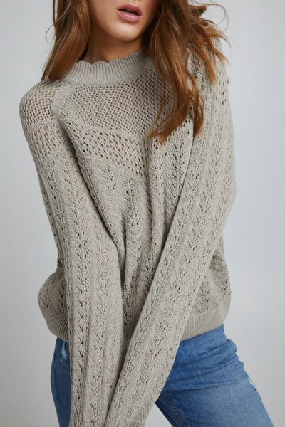 Yolga Knit Sweater (Cement Melange)