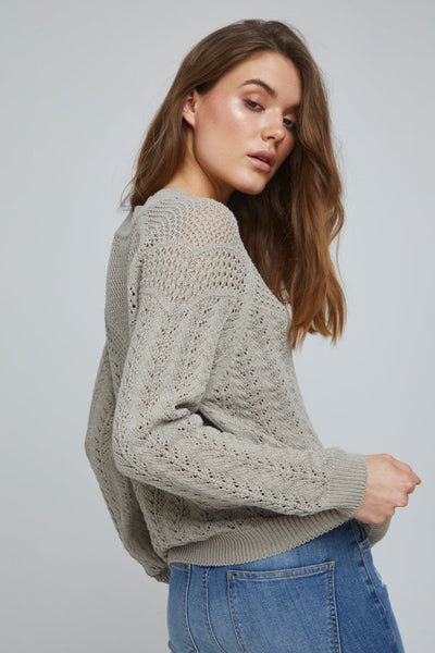 Yolga Knit Sweater (Cement Melange)