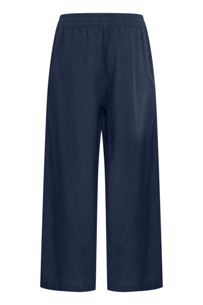 Falakka Crop Linen Blend Pant (Navy) - 25% OFF AT CHECKOUT - FINAL SALE