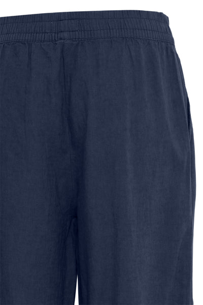 Falakka Crop Linen Blend Pant (Navy) - 25% OFF AT CHECKOUT - FINAL SALE