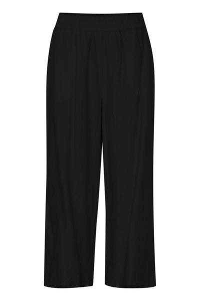 Falakka Crop Linen Blend Pant (Black)