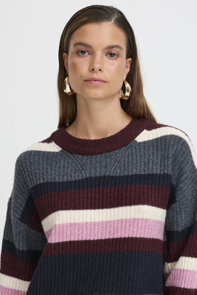 Onema Ribbed Pullover (Burgundy Mix)