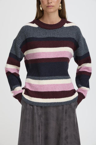 Onema Ribbed Pullover (Burgundy Mix)