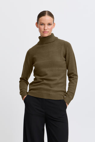 Manina Rollneck Knit Sweater (Olive)