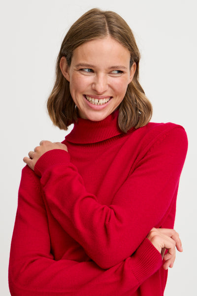 Manina Rollneck Knit Sweater (Scarlet)