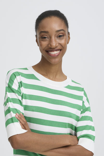 Morla Knit Top (Green Stripe)