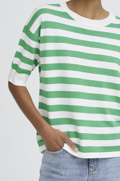 Morla Knit Top (Green Stripe)