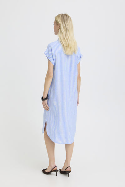 Falakka Linen Blend Shirt Dress (Della Robbie Stripe)