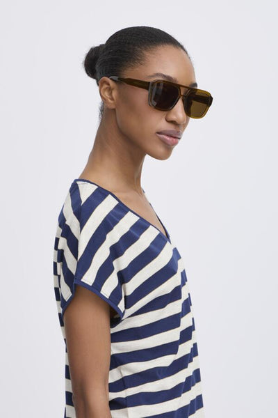Santo Metallic Stripe Top