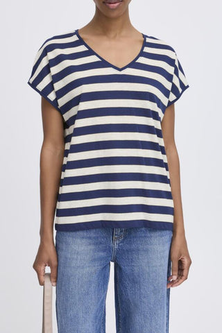 Santo Metallic Stripe Top