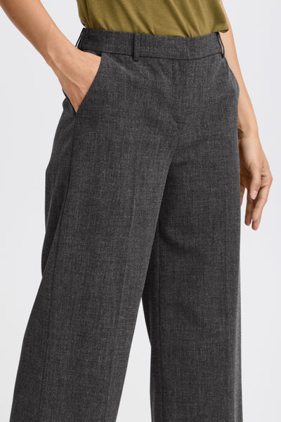 Danta Wide Leg Crop Pant (Dark Grey Melange)