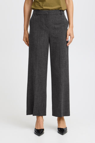 Danta Wide Leg Crop Pant (Dark Grey Melange)