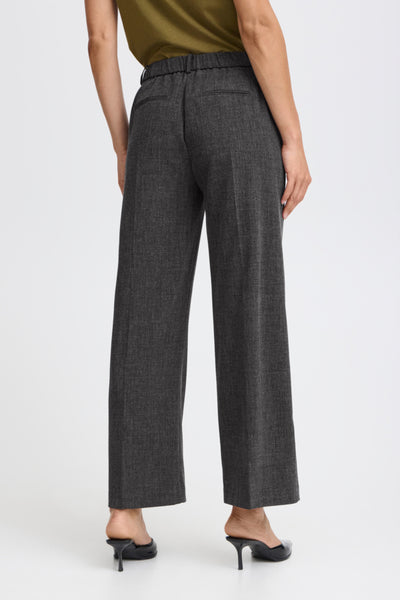 Danta Wide Leg Crop Pant (Dark Grey Melange)