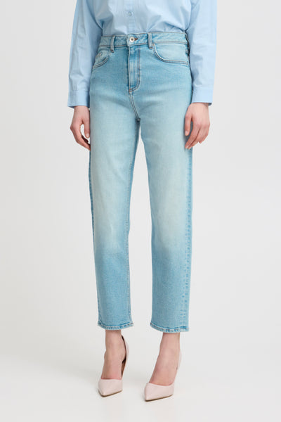 Loetta Straight Denim Jeans (Light Blue)