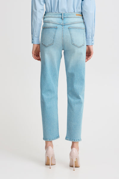 Loetta Straight Denim Jeans (Light Blue)