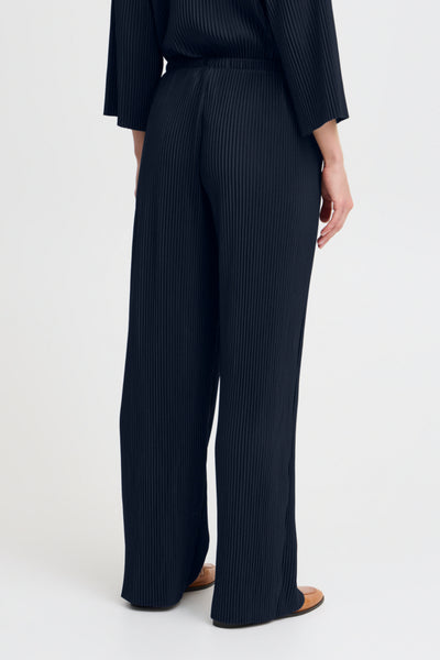 Trissa Pleated Tie Pant (Navy)