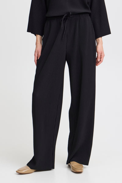 Trissa Pleated Tie Pant (Black)